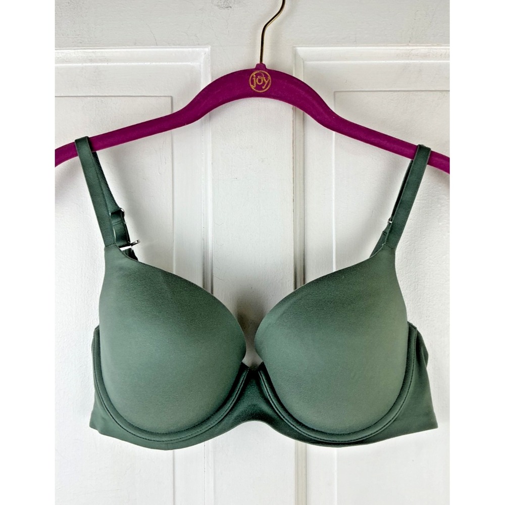 Aerie Women's Bra Green 34D Real Sunnie Demi Push Up Padded Underwire EUC